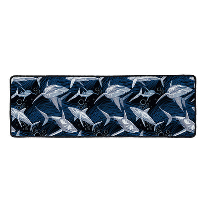 Shark Underwear Pattern Print Long Kitchen Mat