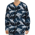 Shark Underwear Pattern Print Long Sleeve Baseball Jersey
