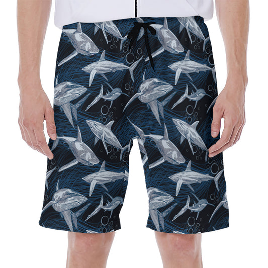 Shark Underwear Pattern Print Men's Beach Shorts