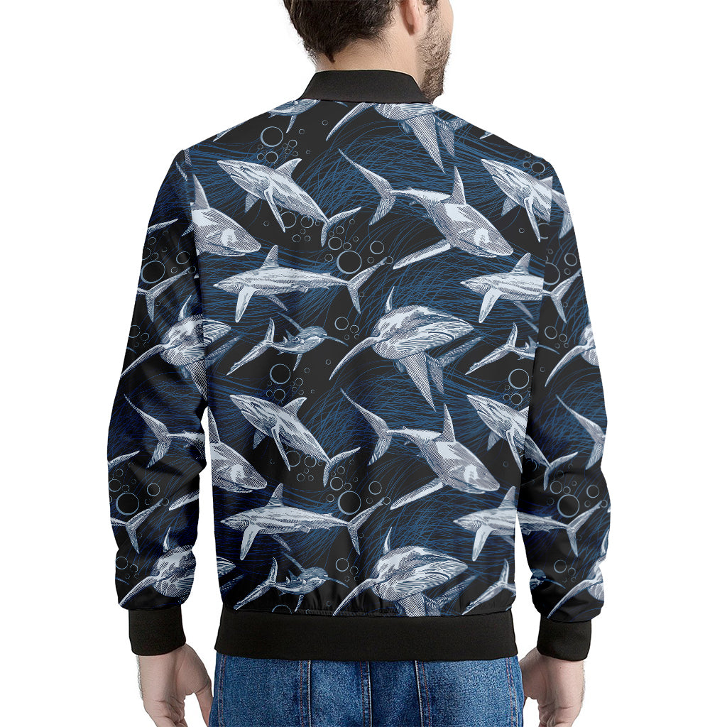 Shark Underwear Pattern Print Men's Bomber Jacket