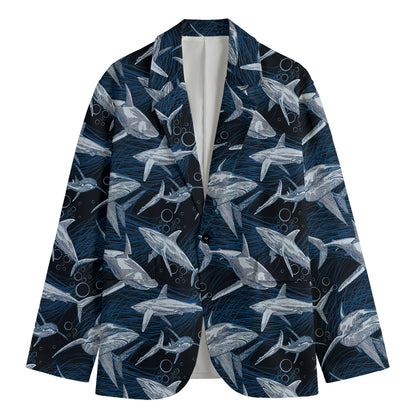 Shark Underwear Pattern Print Men's Cotton Blazer
