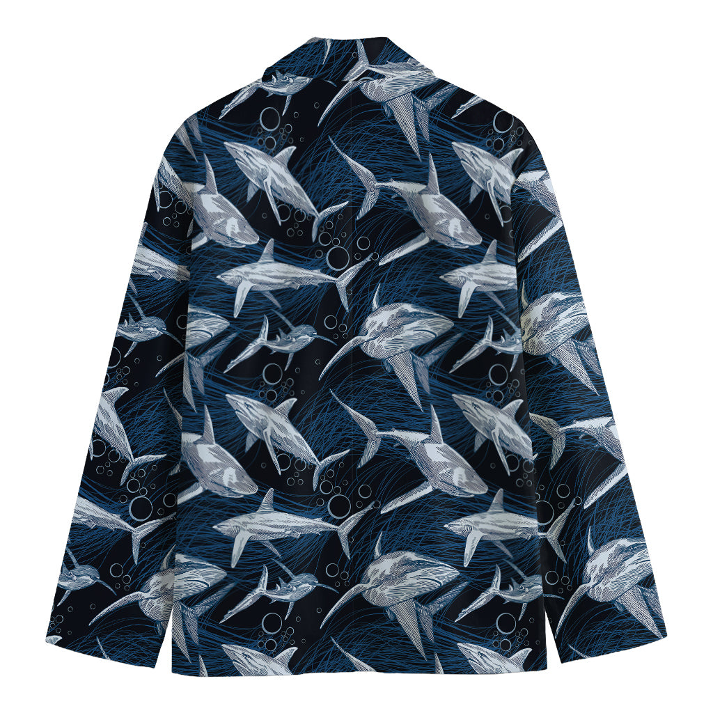 Shark Underwear Pattern Print Men's Cotton Blazer