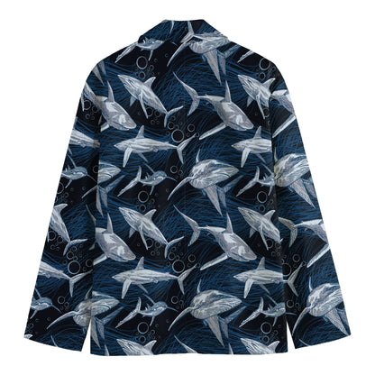 Shark Underwear Pattern Print Men's Cotton Blazer