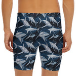 Shark Underwear Pattern Print Men's Long Boxer Briefs