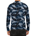 Shark Underwear Pattern Print Men's Long Sleeve Rash Guard