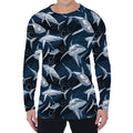 Shark Underwear Pattern Print Men's Long Sleeve T-Shirt