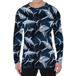 Shark Underwear Pattern Print Men's Long Sleeve T-Shirt