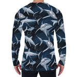 Shark Underwear Pattern Print Men's Long Sleeve T-Shirt