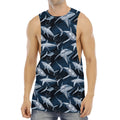 Shark Underwear Pattern Print Men's Muscle Tank Top