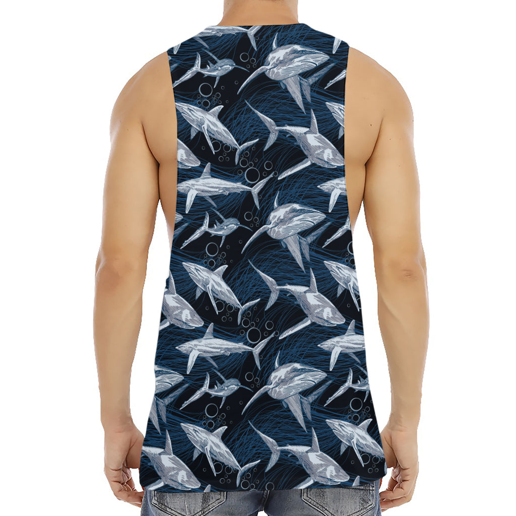 Shark Underwear Pattern Print Men's Muscle Tank Top
