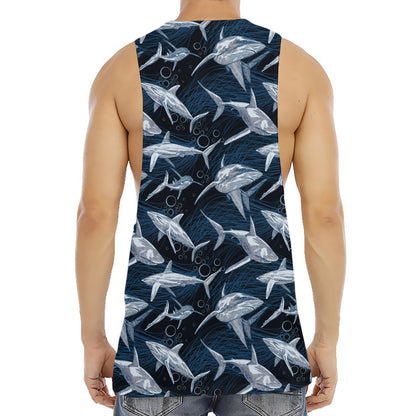 Shark Underwear Pattern Print Men's Muscle Tank Top