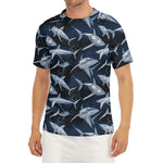Shark Underwear Pattern Print Men's Short Sleeve Rash Guard