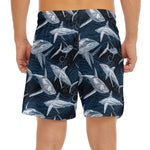 Shark Underwear Pattern Print Men's Split Running Shorts