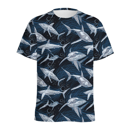 Shark Underwear Pattern Print Men's Sports T-Shirt