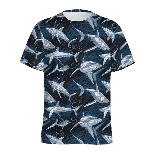 Shark Underwear Pattern Print Men's Sports T-Shirt