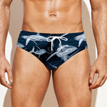 Shark Underwear Pattern Print Men's Swim Briefs