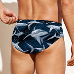 Shark Underwear Pattern Print Men's Swim Briefs