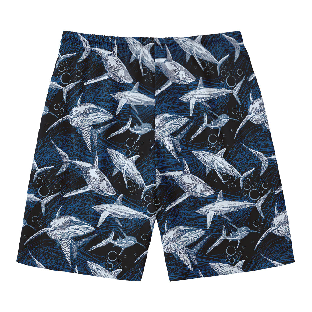 Shark Underwear Pattern Print Men's Swim Trunks