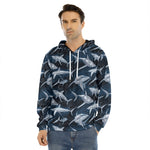 Shark Underwear Pattern Print Men's Velvet Pullover Hoodie