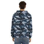 Shark Underwear Pattern Print Men's Velvet Pullover Hoodie
