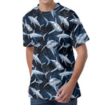Shark Underwear Pattern Print Men's Velvet T-Shirt