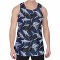 Shark Underwear Pattern Print Men's Velvet Tank Top