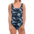 Shark Underwear Pattern Print One Piece Swimsuit