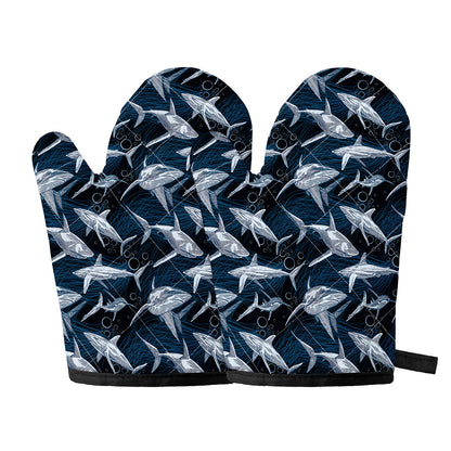 Shark Underwear Pattern Print Oven Mitts