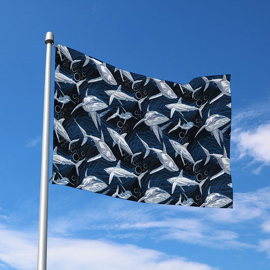 Shark Underwear Pattern Print Polyester Flag