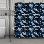 Shark Underwear Pattern Print Polyester Shower Curtain