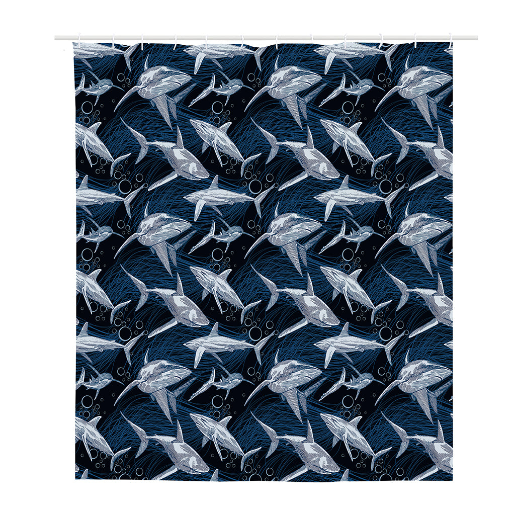 Shark Underwear Pattern Print Polyester Shower Curtain