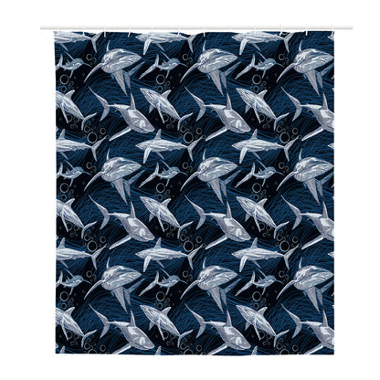 Shark Underwear Pattern Print Polyester Shower Curtain