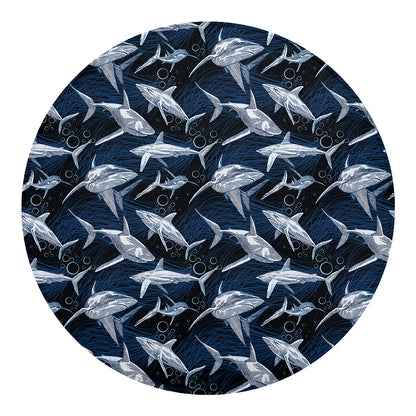 Shark Underwear Pattern Print Round Blanket