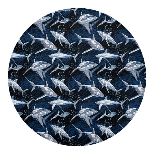 Shark Underwear Pattern Print Round Blanket