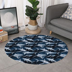Shark Underwear Pattern Print Round Rug