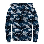 Shark Underwear Pattern Print Sherpa Lined Zip Up Hoodie