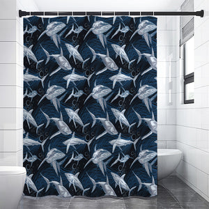 Shark Underwear Pattern Print Shower Curtain