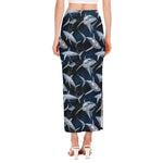 Shark Underwear Pattern Print Side Slit Maxi Skirt