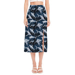 Shark Underwear Pattern Print Side Slit Midi Skirt