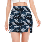 Shark Underwear Pattern Print Side Slit Mini Skirt