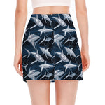 Shark Underwear Pattern Print Side Slit Mini Skirt