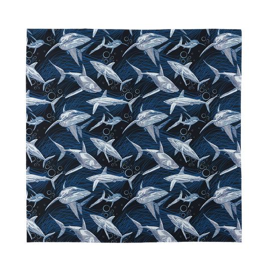 Shark Underwear Pattern Print Silk Bandana