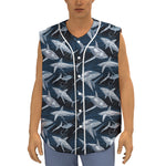 Shark Underwear Pattern Print Sleeveless Baseball Jersey