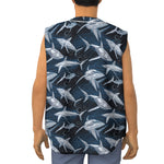 Shark Underwear Pattern Print Sleeveless Baseball Jersey