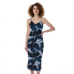 Shark Underwear Pattern Print Slim Fit Midi Cami Dress