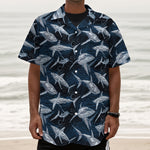 Shark Underwear Pattern Print Textured Short Sleeve Shirt