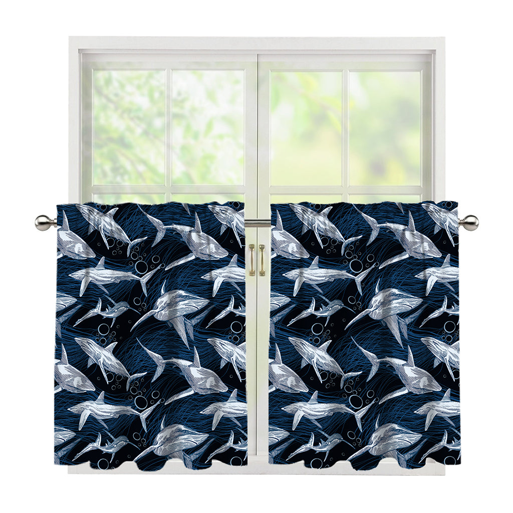 Shark Underwear Pattern Print Tier Curtains