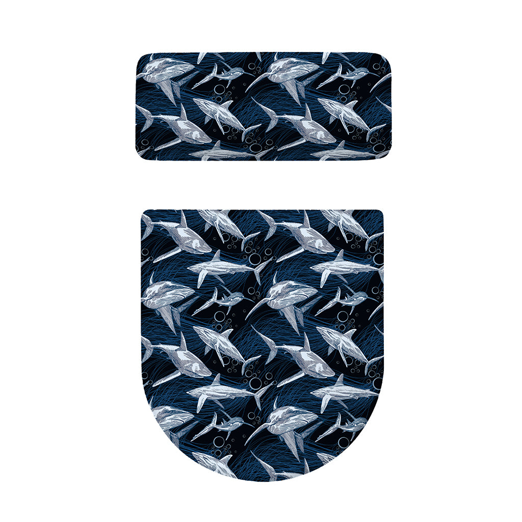 Shark Underwear Pattern Print Toilet Lid And Tank Cover Set