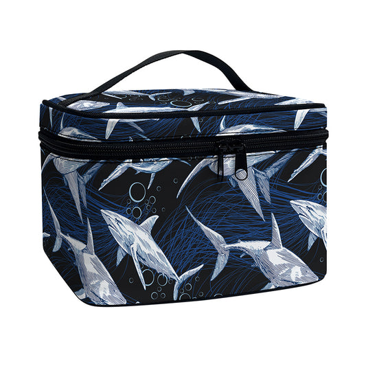 Shark Underwear Pattern Print Travel Makeup Bag