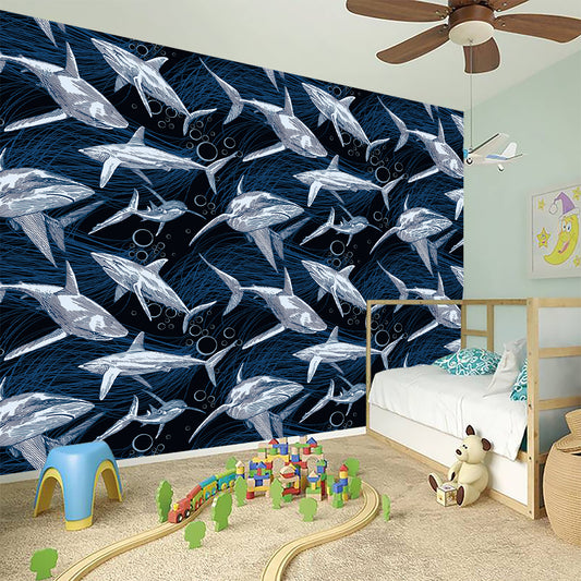 Shark Underwear Pattern Print Wall Sticker